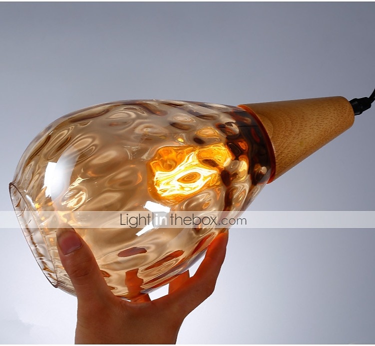 1-valo 30cm massiivipuinen lasiriippuvalaisin led tyylikäs yksimuotoinen saari valot modernit ravintolakaupat / kahvilat olohuoneen valot 220-240v 110-120v 2025 - $80.99 –P9