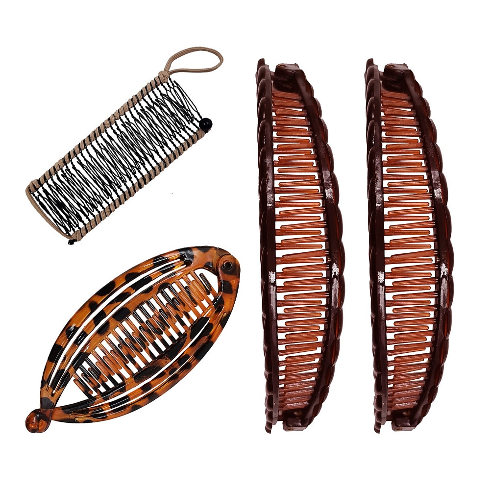 4 шт. Банановые заколки для волос старинные клинчерные гребни инструмент для густых вьющихся волос аксессуары в форме рыбы хвостик дырчатые когти захваты зажим зажим когти набор для женщин 2025 - $17.49 –P5