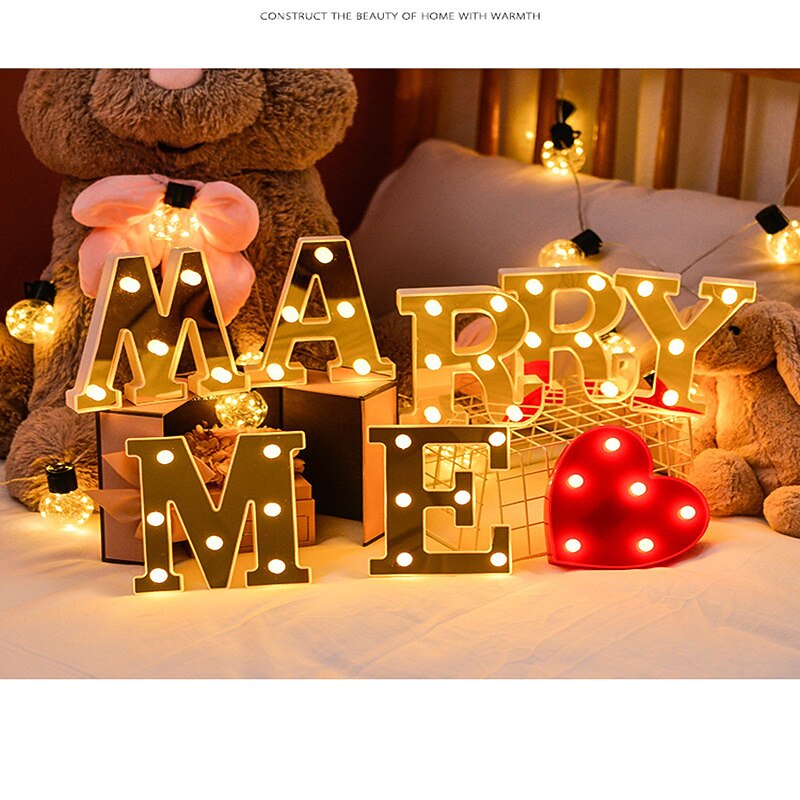 26 de litere alfabet lumina 3d nightlight litere caseta luminoasa cu led lumina de noapte revelion aa alimentat cu baterii 2026 - $16.49 –P3