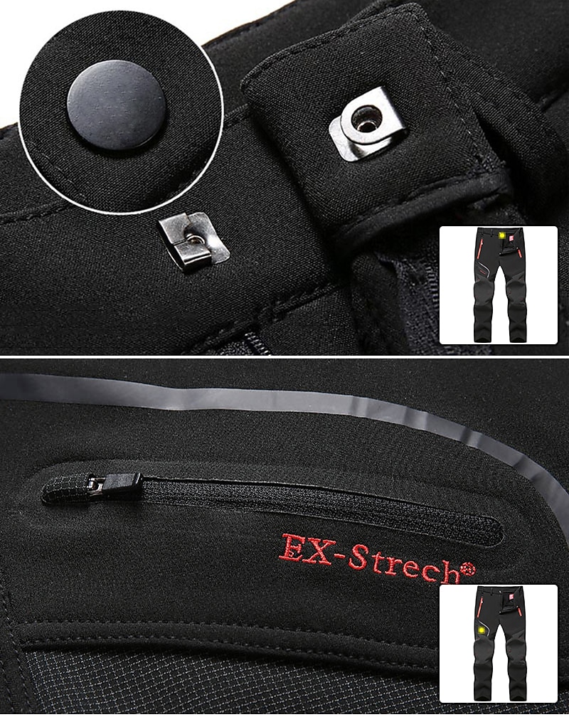 Men's Fleece Lined Pants Waterproof Hiking Pants Trousers Softshell Pants Winter Outdoor Thermal Warm Windproof Breathable Elastic Waist Fleece Bottoms Army Navy Grey Black Hunting Fishing Skiing 2025 - $34.99 –P10