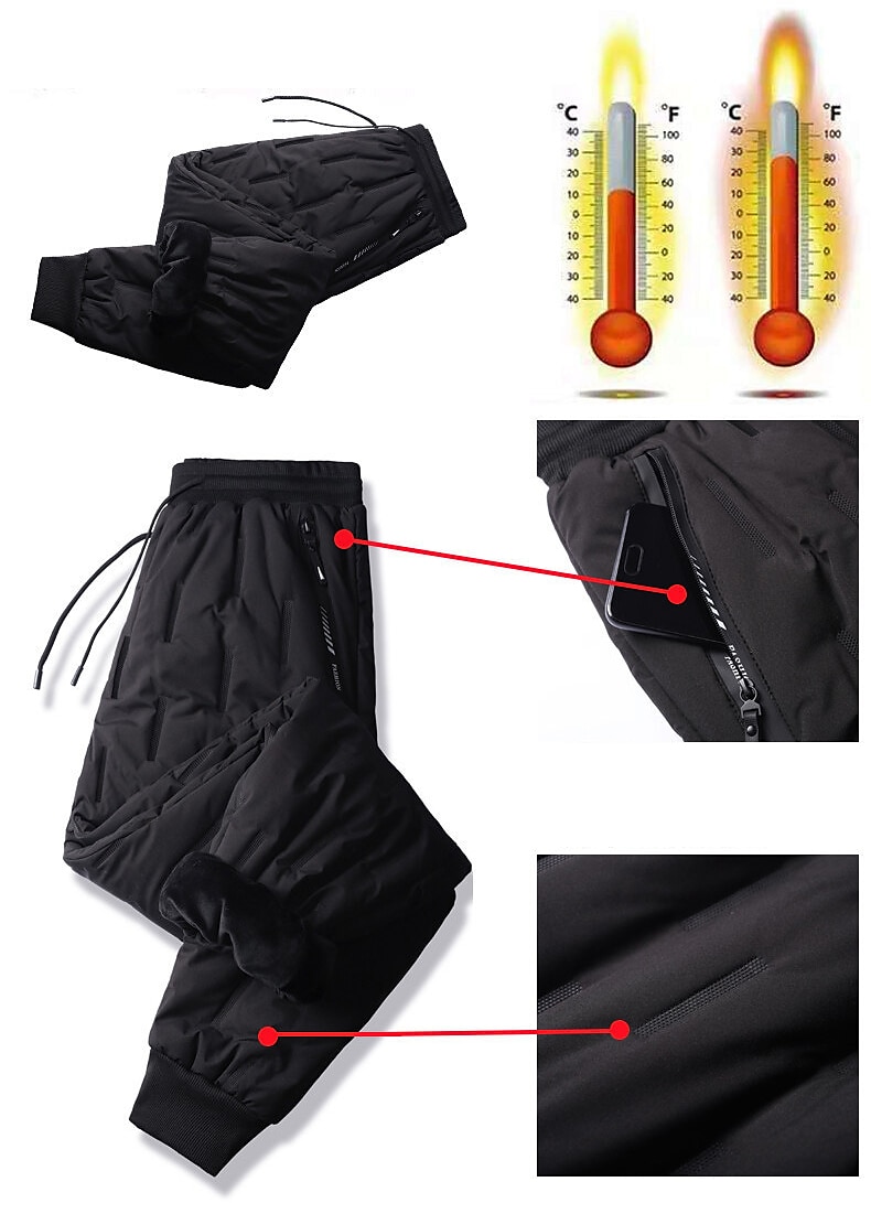 Férfi Munka nadrág Fleece bélelt nadrág Túrázás lefelé nadrág Télikabát Tél Ősz Külső Melegen tartani Szélbiztos Könnyű Kopásállóság Alsók Fekete Halászat Mászás Tengerpart L XL XXL XXXL 4 XL 2026 - $46.99 –P4