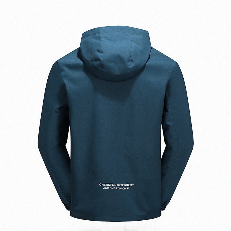 mens waterproof rain jacket gorpcore outdoor lightweight shell raincoat packable zip up hooded hiking running trench coat blue 2025 - $36.99 –P5
