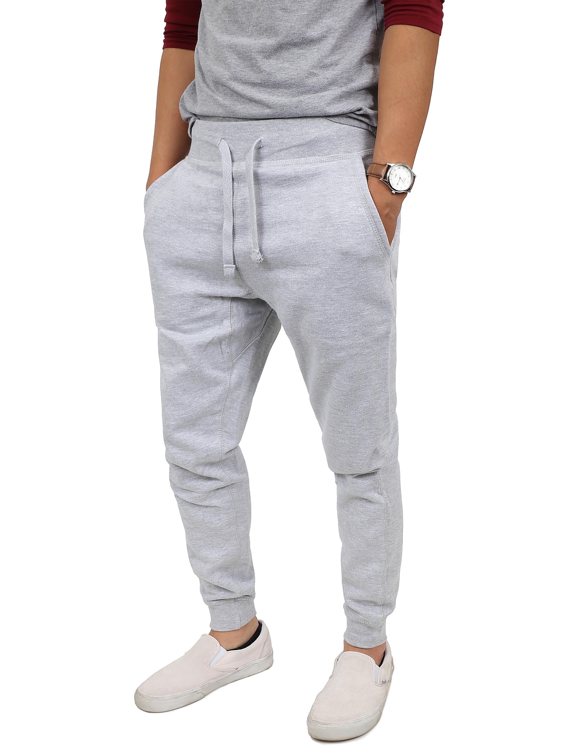 Men's Sweatpants Joggers Winter Pants Trousers Pocket Drawstring Elastic  Waist Solid Color Warm Full Length Daily