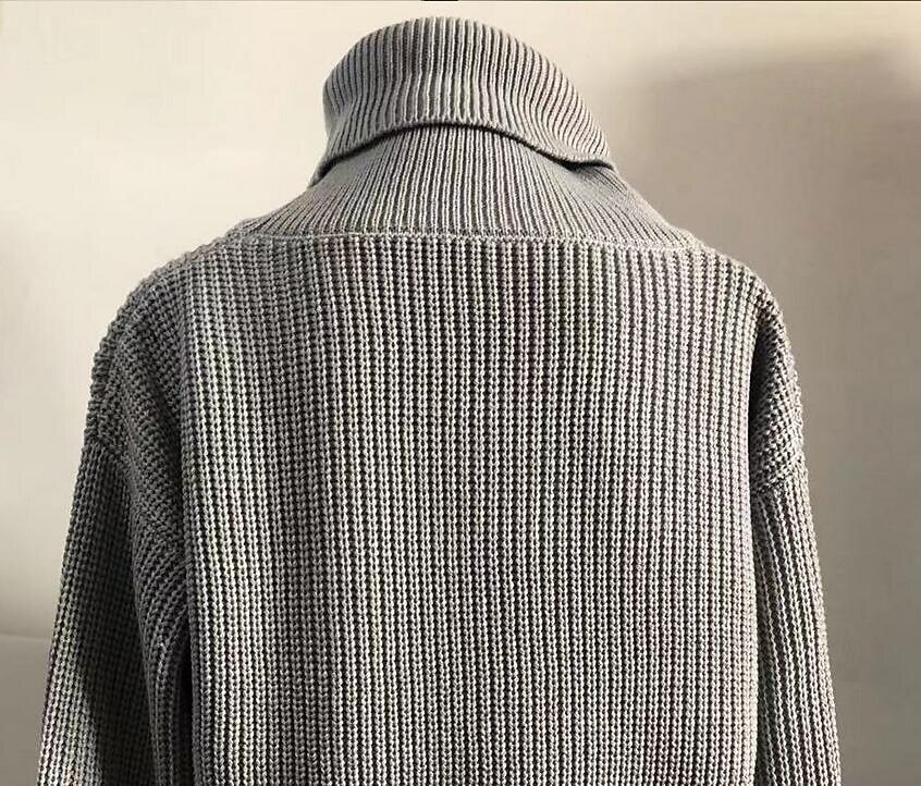 Dam Pullover tröja Stylish Grundläggande Ledigt Ensfärgat Tjock Polokrage Knappar Långärmad Sticka Alla hjärtans dag Dagligen Svart Vit Höst Vinter 2025 - $51.99 -P6