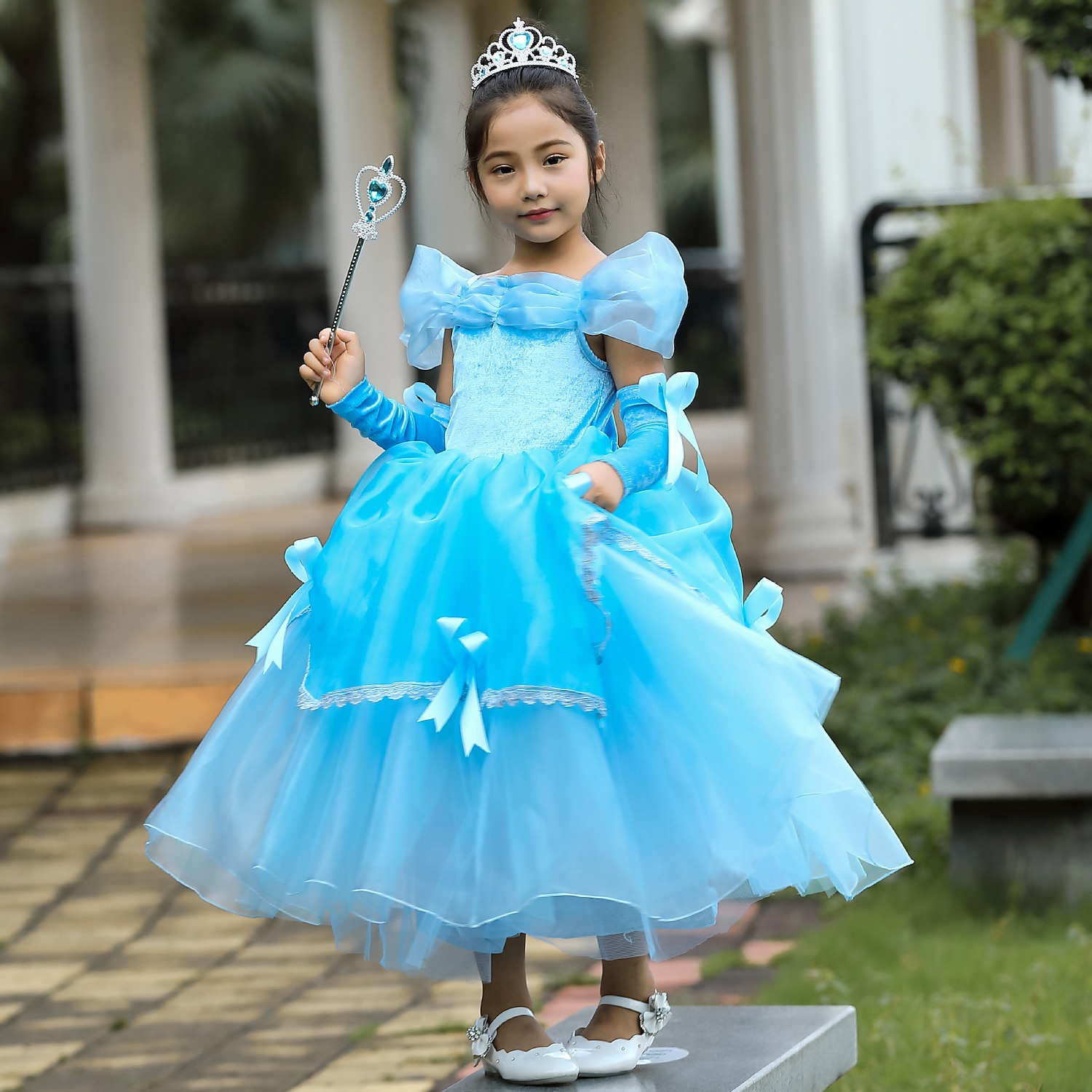2026年 ヴィンテージ ブックウィーク2026 ドレス パーティーコスチューム プリンセス ベル 純色 仮装 女の子 読書週間 幼児 子供用 ドレス グローブ  コレクション – $43.99 –P3