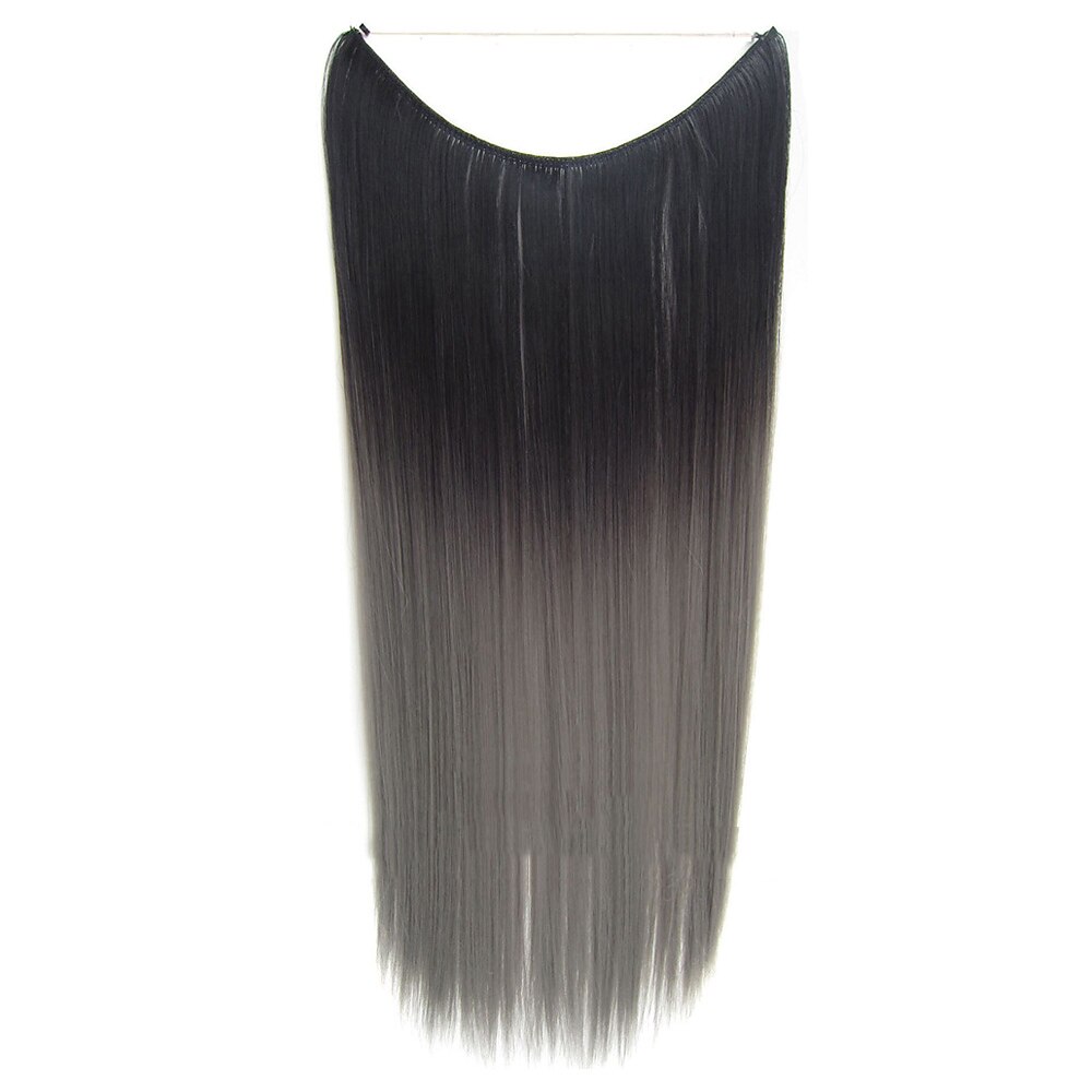24inch 50grams 100grams Synthetic Hair Extension Gradual Color Brown Gray Blonde String Halo Hairpieces Extensions 2025 - $17.49 –P10