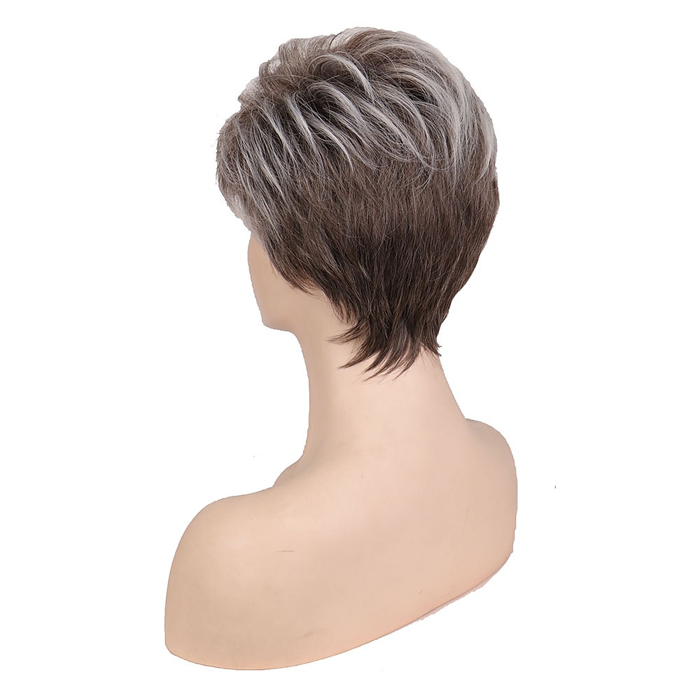 bruine pruiken voor vrouwen synthetische pruik blond krullend bouncy curl pixie cut pruik korte lichtblonde synthetisch haar vrouwen pruik 2025 - $19.99 –P6