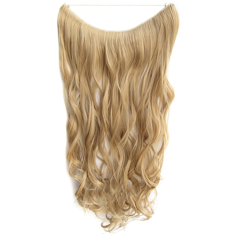 No Clip No Glue Invisible Halo Hair Extension 24inch Long Wavy Hair Synthetic Heat Resistant String Hairpiece 2025 - $19.49 –P10