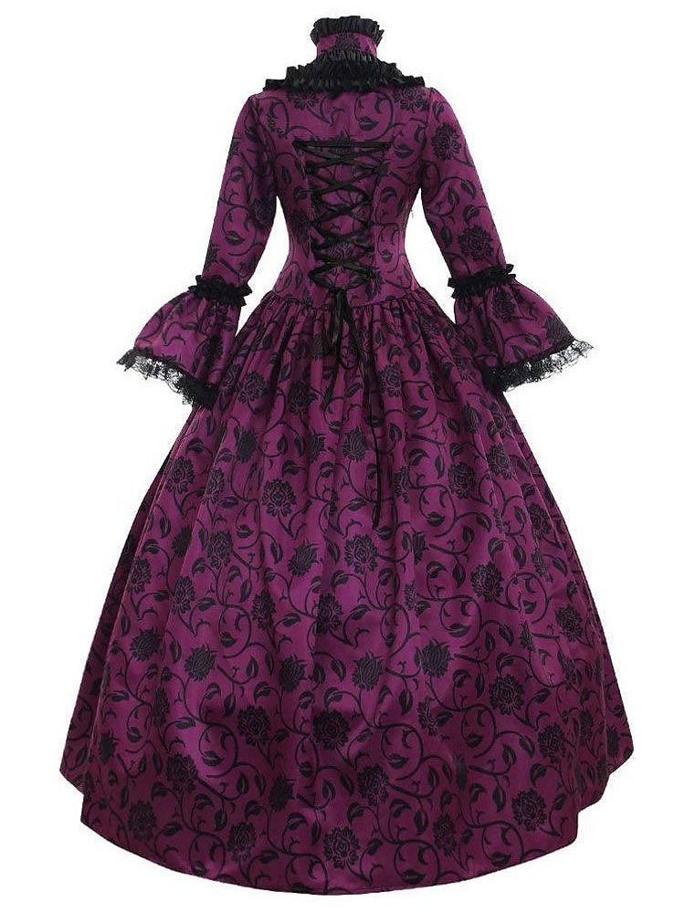 Rococó Vitoriano Vestido Coquetel Longo Comprimento Longo Vestidos Festa a Fantasia Ocasiões Especiais Tamanho Grande Manga Alargamento Princesa Quadrado Fantasia Mulheres Real Mascarilha Festas de 2026 por $189.99 –P5
