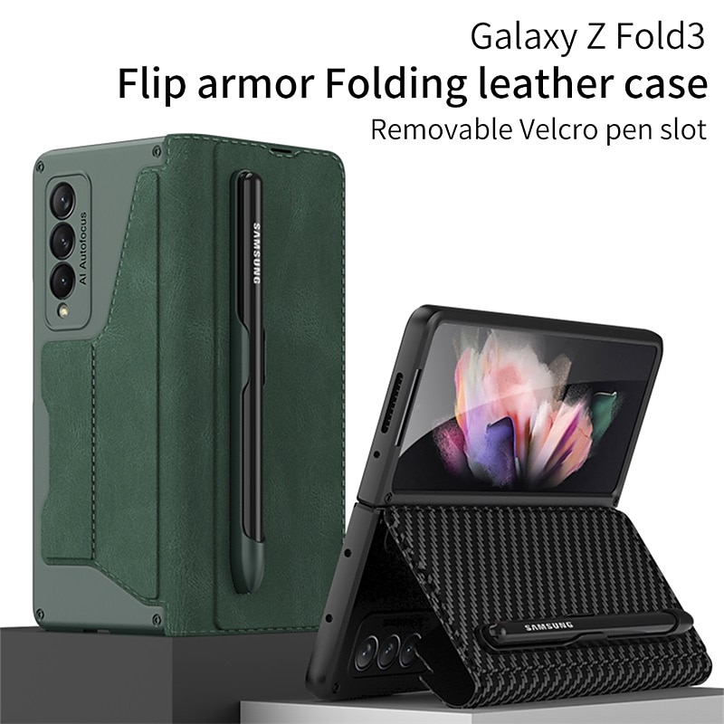 Чехол для телефона для Samsung Galaxy Z Fold 5 Z Fold 4 Z Fold 3 Z Fold 2 полный корпус чехол для карт пылезащитный двусторонний однотонный PU кожа 2025 - $32.99 –P1