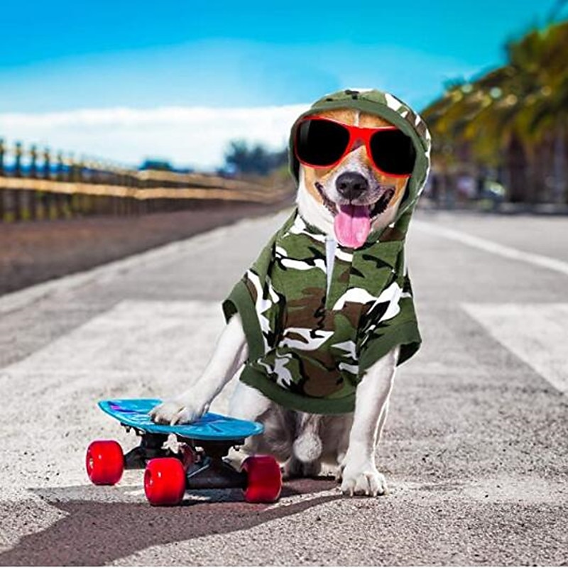 afkom sammensatte krølle camouflage hund basic hættetrøjer søde kæledyrsskjorter forår og efterår  kæledyrstøj, blødt og behageligt hundetøj 8902093 2023 – €21.99