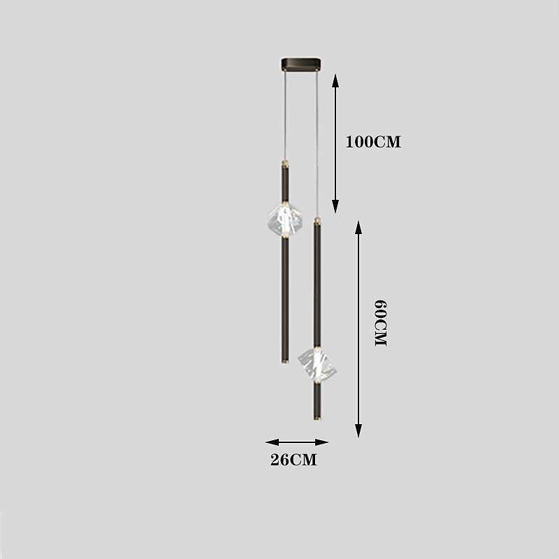 20 cm led-riippuvalaisin yksimuotoinen kristallityylinen kupari messinki led pohjoismainen tyyli 220-240v 2025 - $349.99 –P2