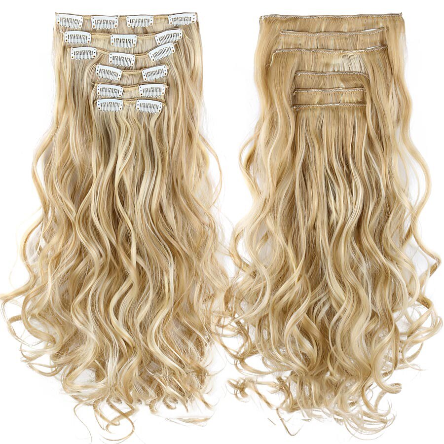 Synthetic Hair Curly Clip In Wig Extension 16 Clips In Hair Extension Hair Pieces Fake Hair Extension Synthetic 49 Colors 2025 - $16.99 –P19