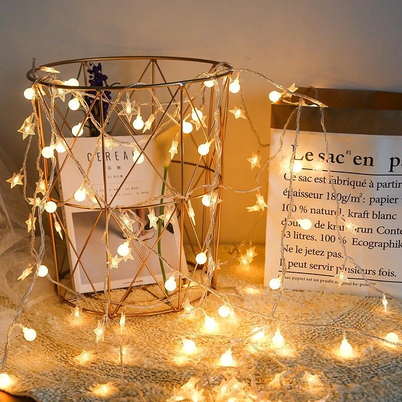 Guirlande lumineuse élégante pour réception de mariage, alimentée par piles AA, étoiles sphériques à LED, étanche, éclairage extérieur/intérieur, éclairage chaleureux pour la décoration du nouvel an de 2025 ? $10.99 –P9