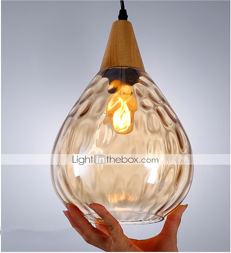 1-valo 30cm massiivipuinen lasiriippuvalaisin led tyylikäs yksimuotoinen saari valot modernit ravintolakaupat / kahvilat olohuoneen valot 220-240v 110-120v 2025 - $80.99 –P10
