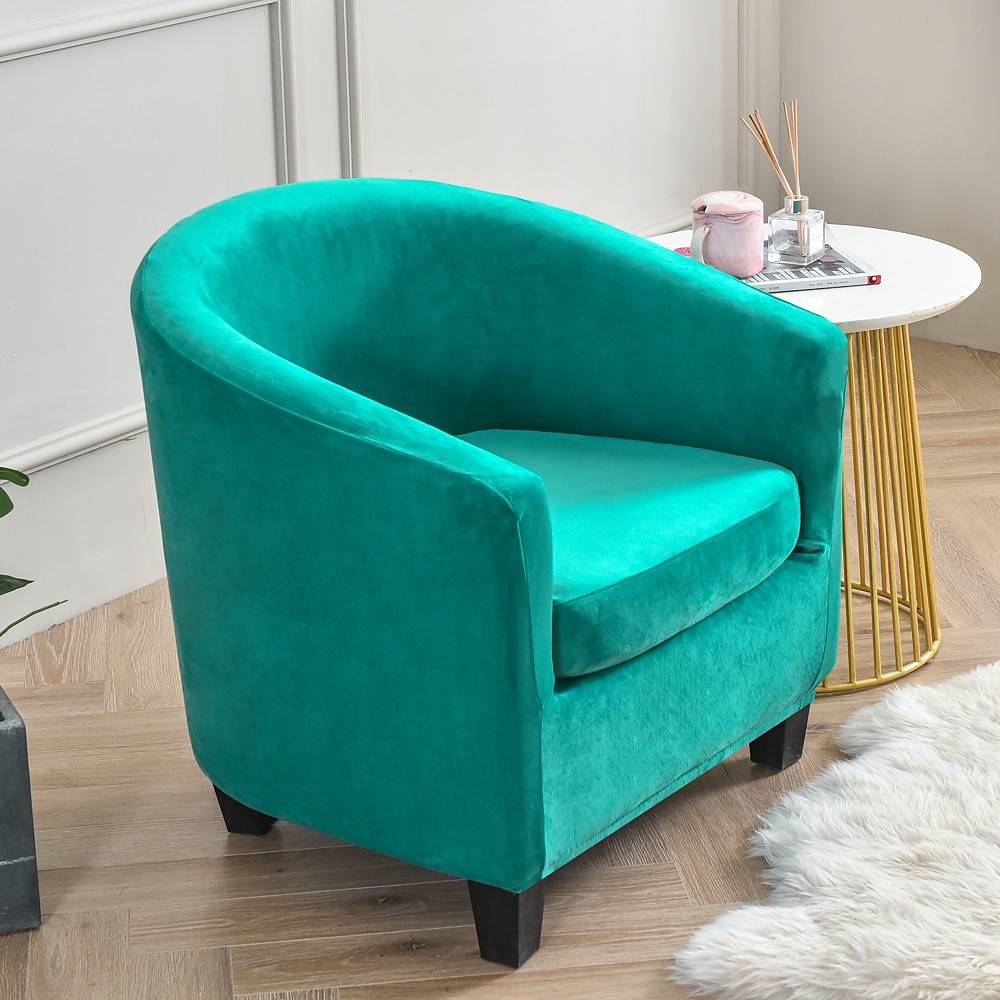 Velvet Club Chair Barrel Chair Slipcover Tub Chair Cover with Seat Cushion Cover Non Slip Furniture Protector Couch Cover with Elastic Bottom for Hotel Bar,Sage Green 2025 - $36.99 –P12