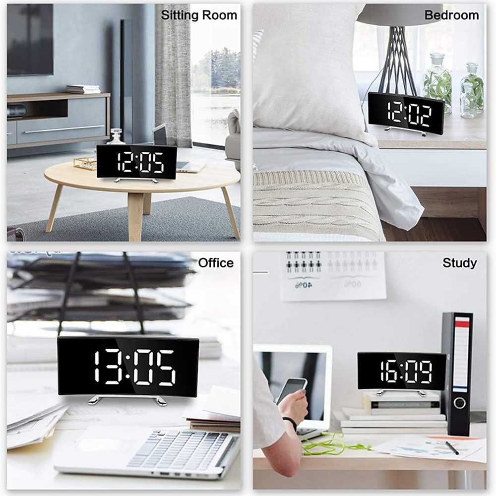 T39 Eye Protection Green Red White Digital Alarm Clock Dimmabl Table Clock LED Screen Alarm Electronic Clocks For Home Decor LED Desk Clock Temperature display 2025 - $19.99 –P3