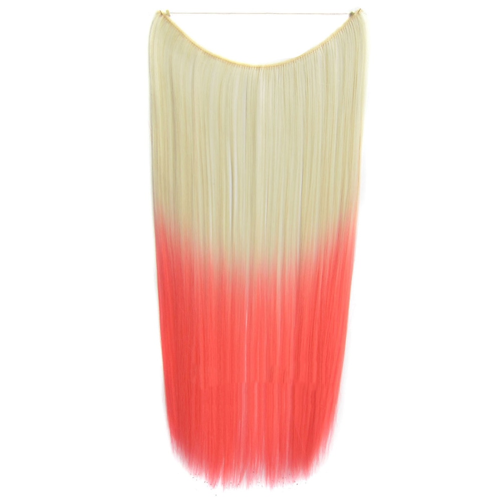24inch 50grams 100grams Synthetic Hair Extension Gradual Color Brown Gray Blonde String Halo Hairpieces Extensions 2025 - $17.49 –P8