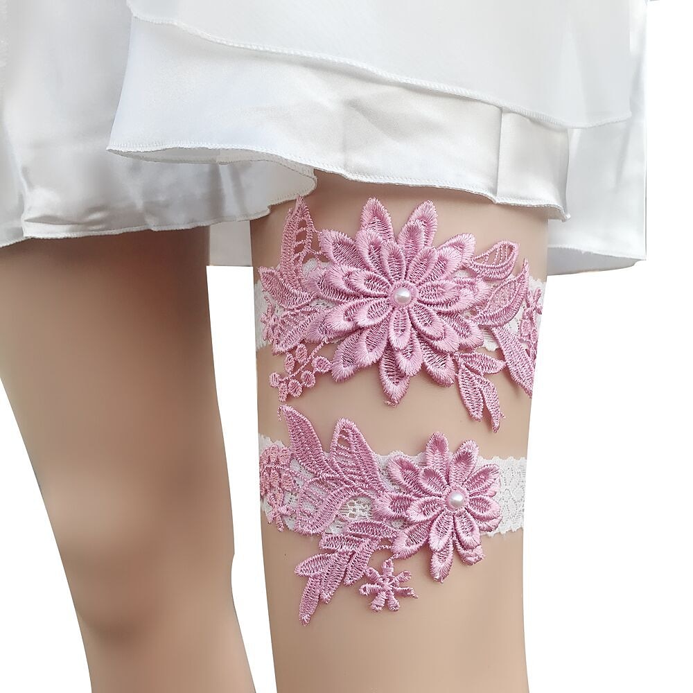 Satäng Blomstil Bröllopskläder Med Applikationsbroderi Strumpeband Bröllop 2025 - $7.99 –P5