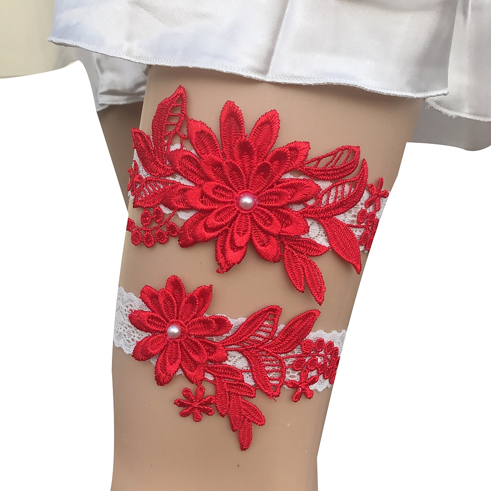 Satäng Blomstil Bröllopskläder Med Applikationsbroderi Strumpeband Bröllop 2025 - $7.99 –P7