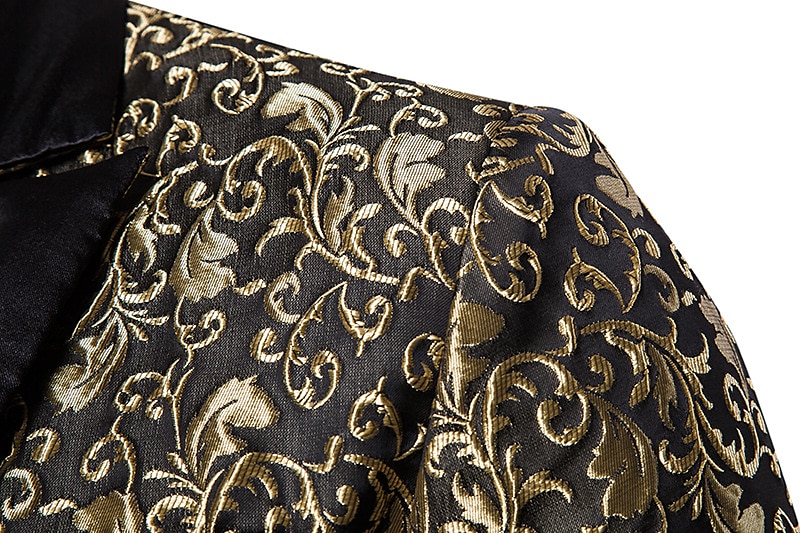 Per uomo Giubbotto Giacca Strada Attività commerciale Tenere al caldo Traspirante Tasche Jacquard Autunno Inverno Floreale Streetwear Elegante Bavero a lancia Standard Cotone Standard Nero Bianco del 2025 a $83.99 –P12