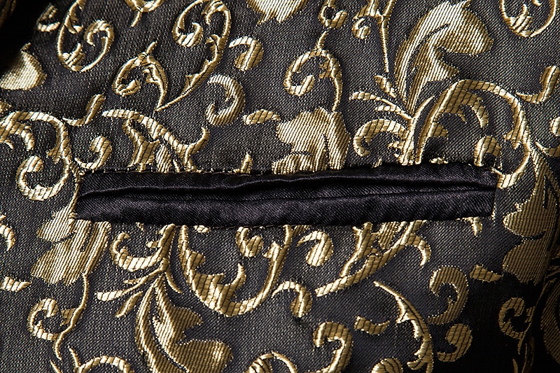 Per uomo Giubbotto Giacca Strada Attività commerciale Tenere al caldo Traspirante Tasche Jacquard Autunno Inverno Floreale Streetwear Elegante Bavero a lancia Standard Cotone Standard Nero Bianco del 2025 a $83.99 –P13