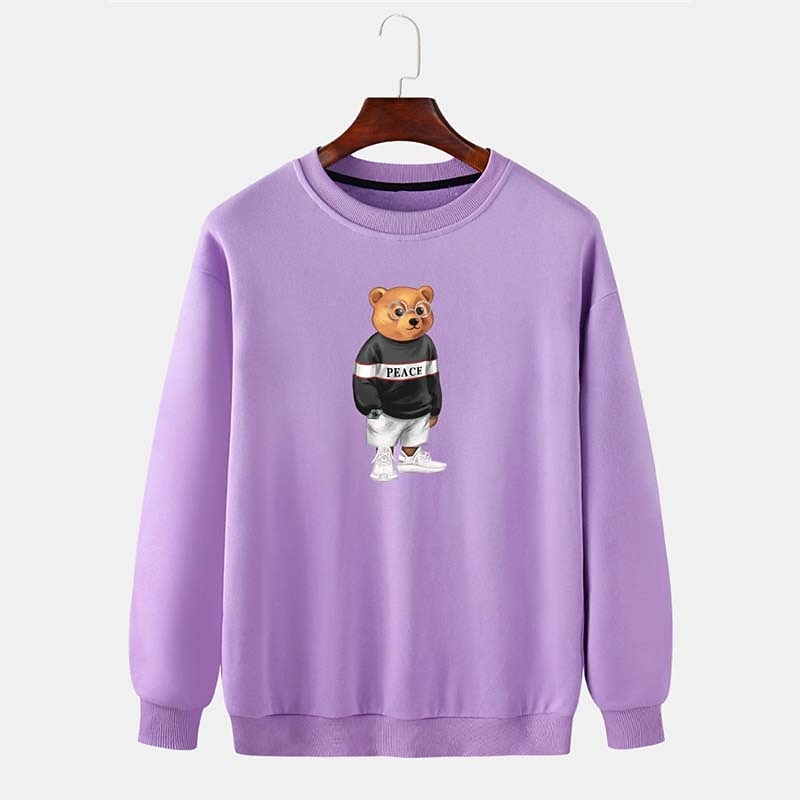 Per uomo Orso Stampa Stampe Grafiche Maglia Manica Lunga Felpa Girocollo Designer Casual Grande e Alto Casuale Sport & Outdoor Inverno Primavera & Autunno del 2026 a $30.99 –P5