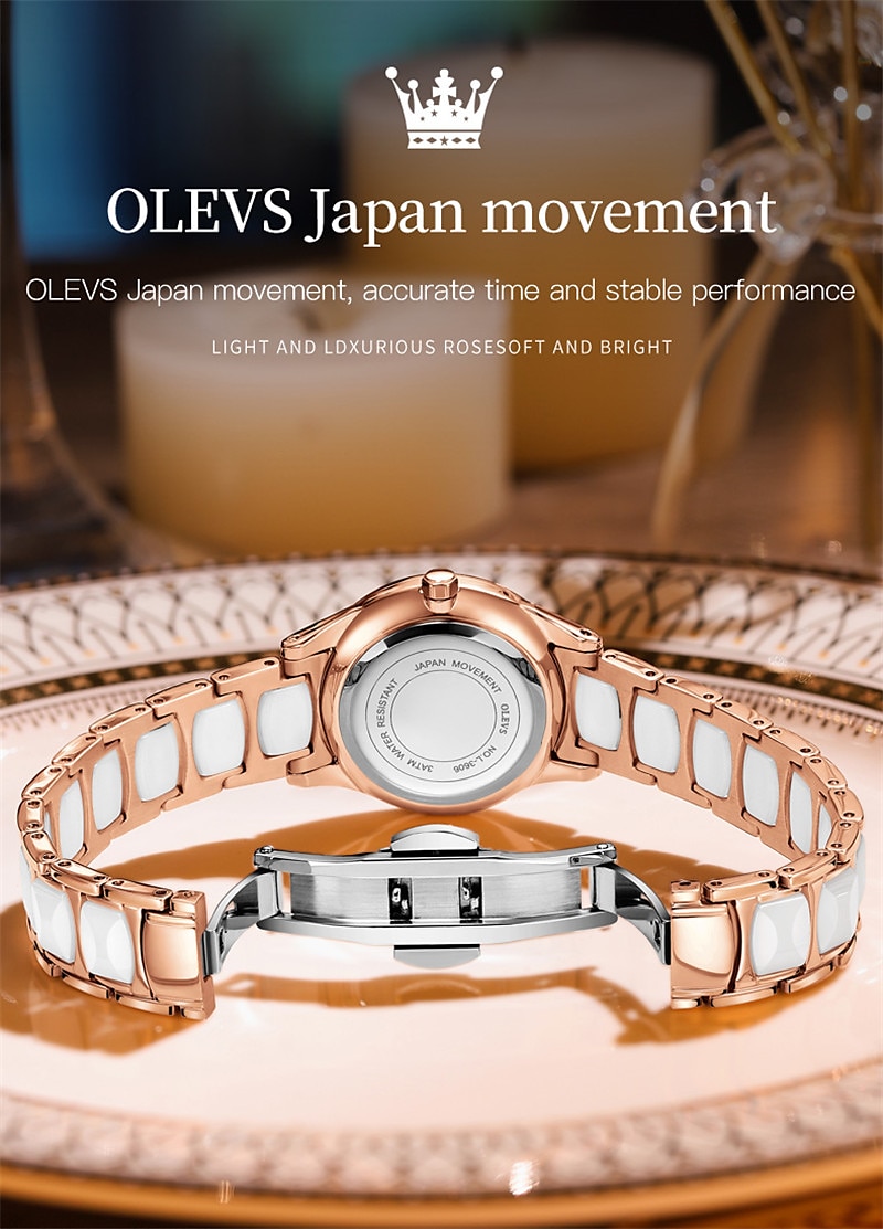 OLEVS Women's Wrist Watche Mechanical Watch for Women Analog Automatic self-winding Stylish Fashion Waterproof Luminous Rhinestone Titanium Alloy Stainless Steel 2025 - $71.99 –P2