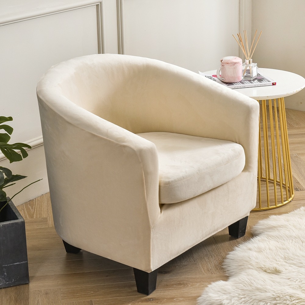 Velvet Club Chair Barrel Chair Slipcover Tub Chair Cover Couc Furniture Protector with Seat Cushion Cover Elastic Bottom Soft for Hotel Bar Counter Living Room 2025 - $36.99 –P5