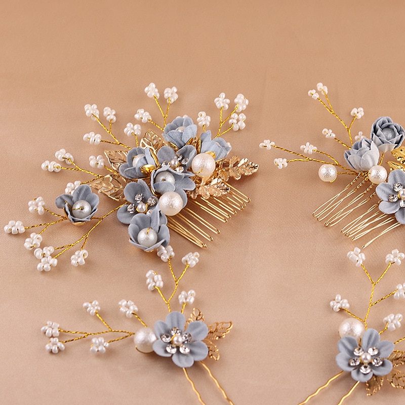 blu fiori dolci piccole perline fiore accessori per capelli pettine per capelli inserto per capelli copricapo da sposa vestito accessori per abiti del 2026 a $13.49 –P6