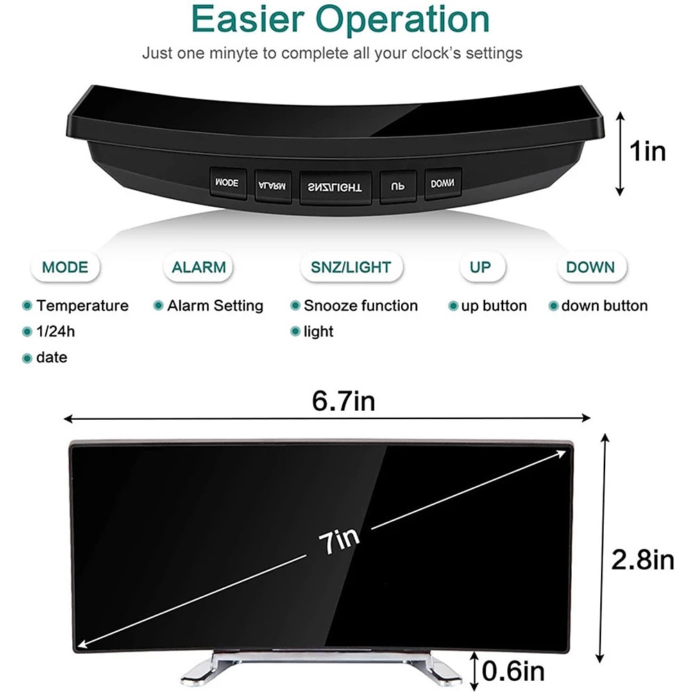 T39 Eye Protection Green Red White Digital Alarm Clock Dimmabl Table Clock LED Screen Alarm Electronic Clocks For Home Decor LED Desk Clock Temperature display 2025 - $19.99 –P6