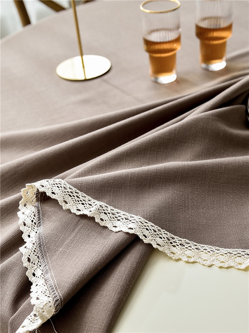 Mantel redondo de tela rústica con borla, manteles para mesas redondas, antiarrugas, resistente a las manchas, manteles redondos para fiestas y cenas 2025 - $30.99 –P4