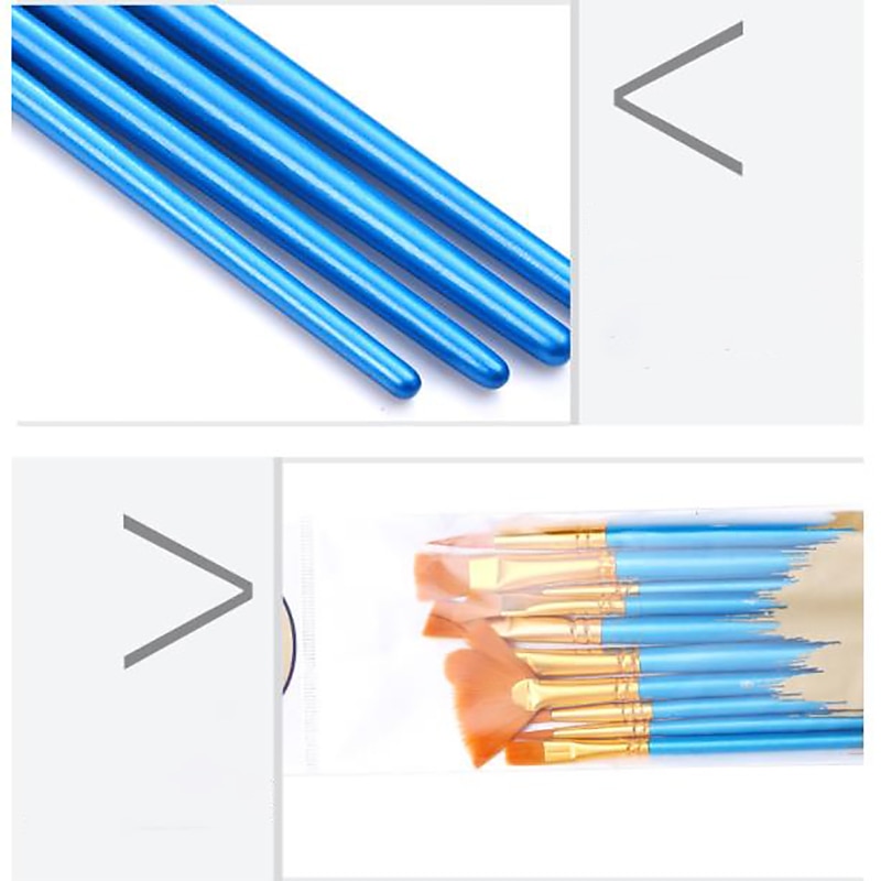 träblå målarpenslar nylon hårmaterial oljepenslar gouache akvarell målarpenslar 10 st 2026 - $9.99 –P4