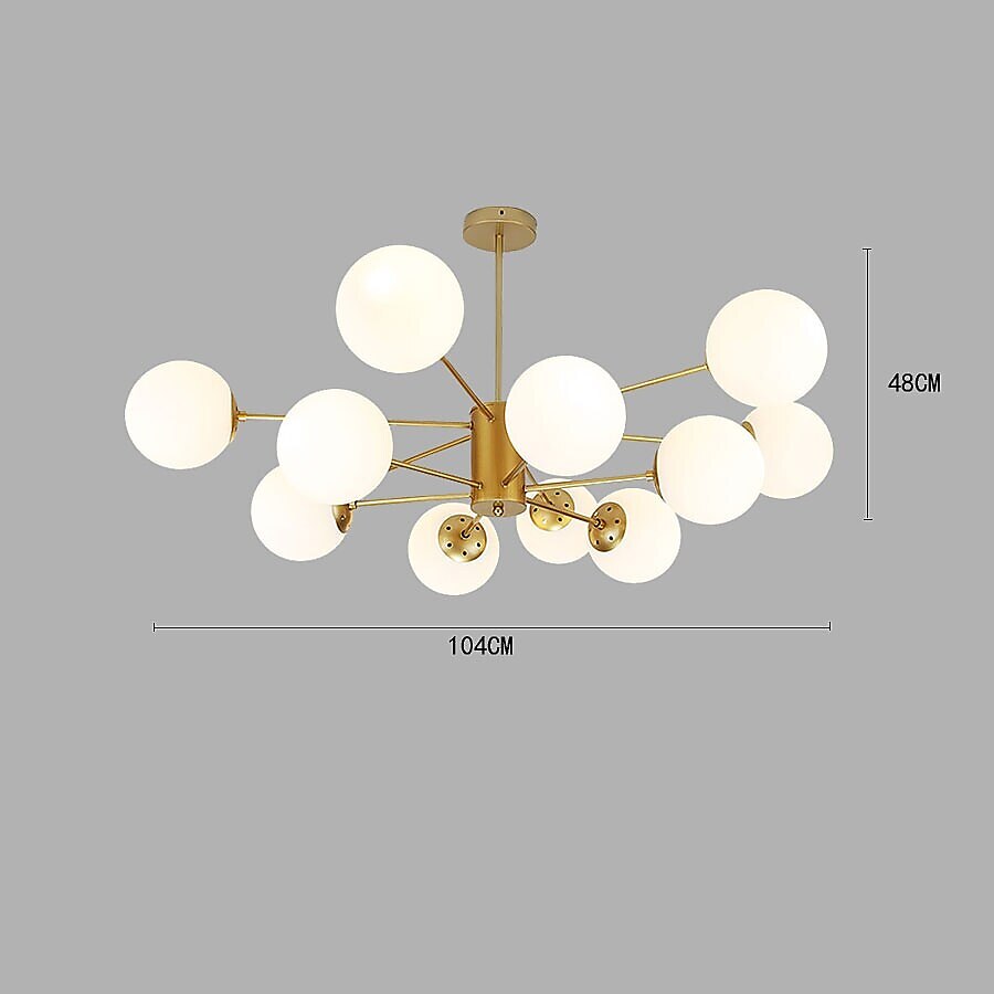 12 Heads Pendant Light Nordic Chandelier Sputnik Design Modern Gold Glass Shade Metal Painted Finishes 110-120V 220-240V 2025 - $419.89 –P4