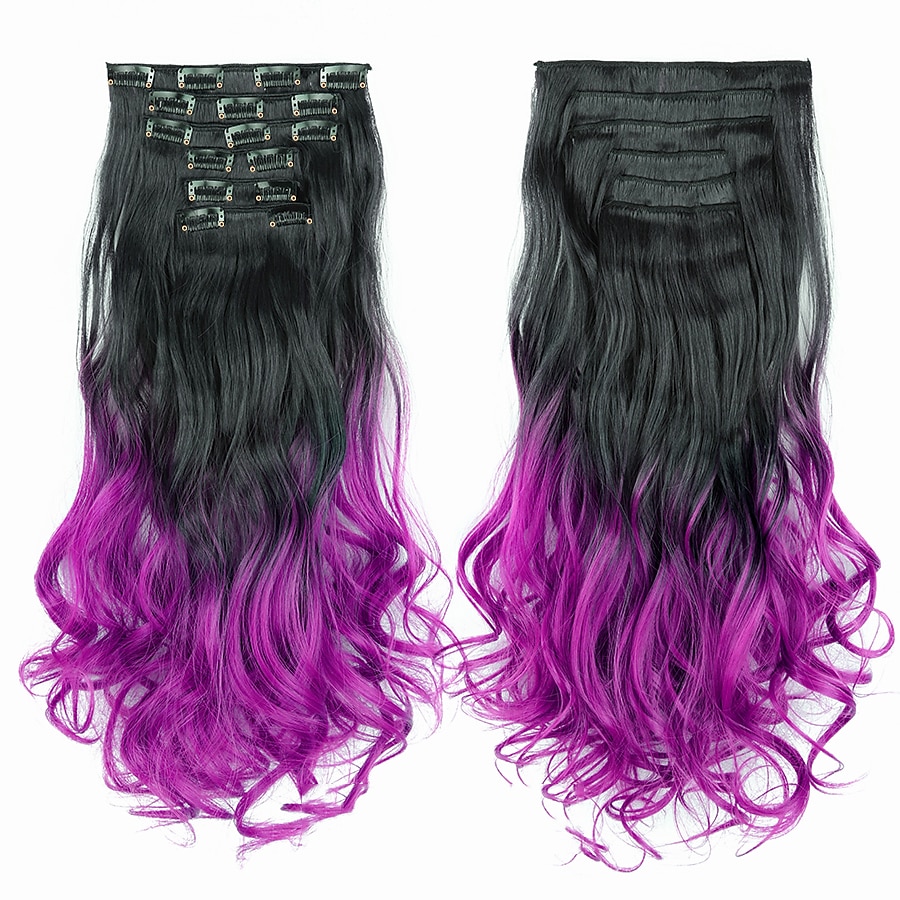 Synthetic Hair Curly Clip In Wig Extension 16 Clips In Hair Extension Hair Pieces Fake Hair Extension Synthetic 49 Colors 2025 - $16.99 –P5