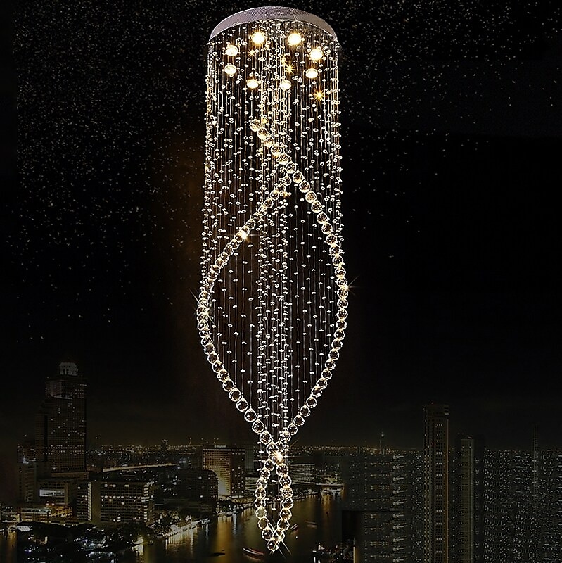 8-flammig 60 cm Liniendesign moderne Pendelleuchte Kristall Leuchtmittel inklusive Designer Kronleuchter Metall galvanisiert schick modern Wohnzimmer (Leuchtmittel nicht enthalten) 2025 - $699.89 –P5