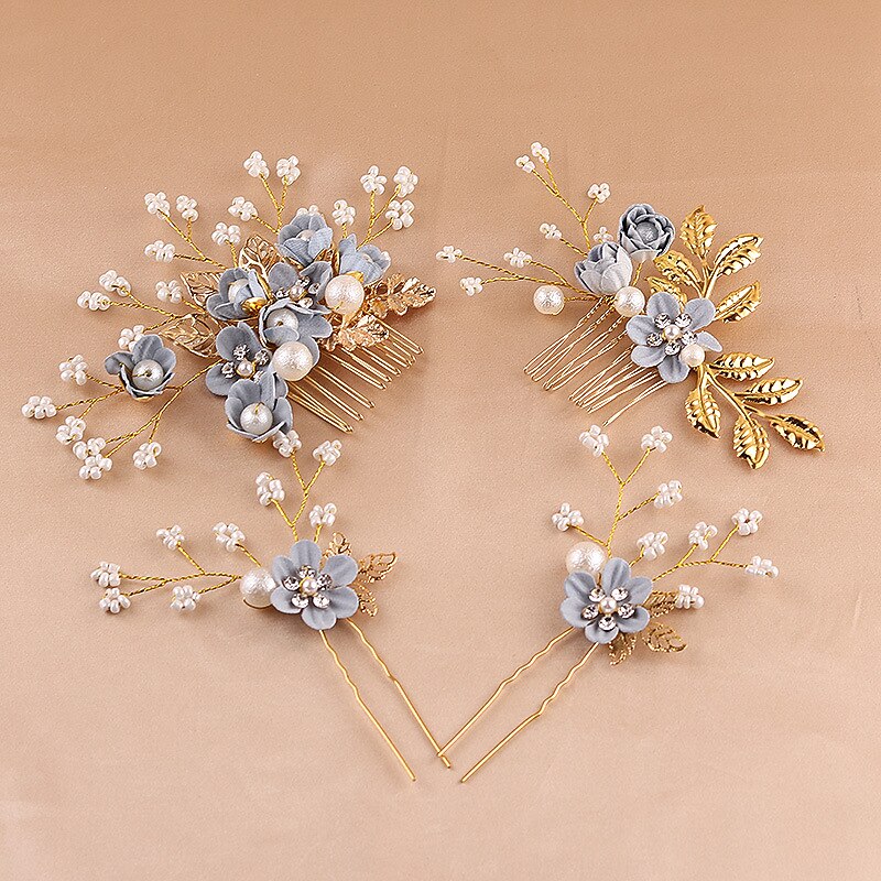 blu fiori dolci piccole perline fiore accessori per capelli pettine per capelli inserto per capelli copricapo da sposa vestito accessori per abiti del 2026 a $13.49 –P5