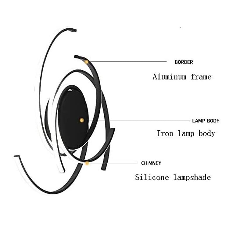 1-lichts 56 cm plafondlampen led aluminium geometrische geschilderde afwerkingen design inbouwlampen moderne artistieke keuken slaapkamerverlichting 110-240v alleen dimbaar met afstandsbediening 2026 - $219.99 –P8