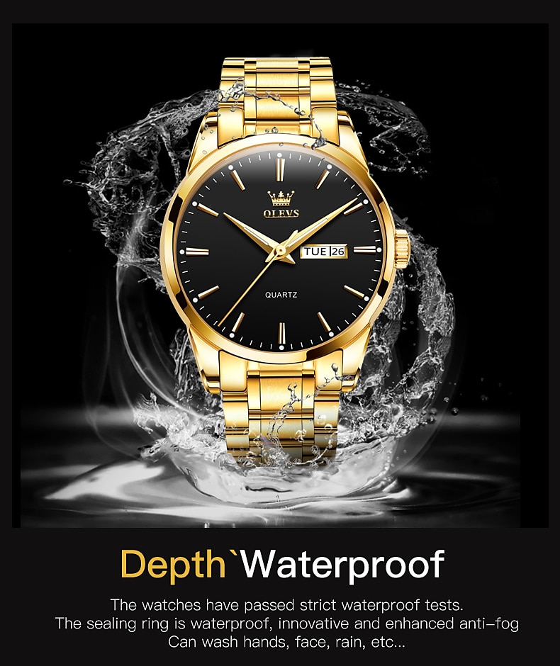 OLEVS Men Quartz Watch Calendar Minimalist Luxury Large Dial Luminous Calendar Date Week Waterproof Stainless Steel Strap Watch 2026 - $37.99 –P1