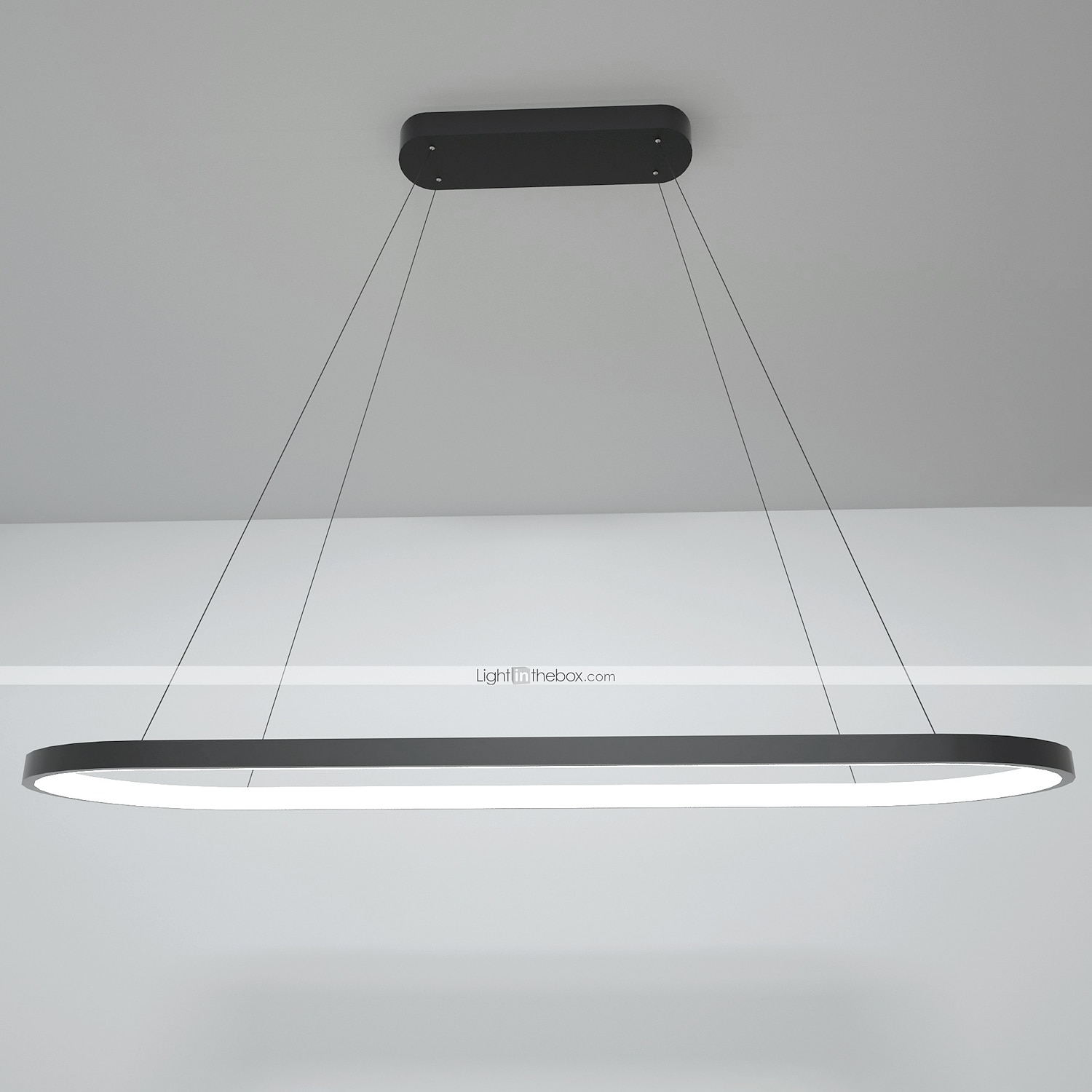 מנורת led תליון 40w מלבן אלומיניום צבוע בשחור גימור מנורה מודרנית לחדר אוכל בר קפה 2025 - $205.99 –P4