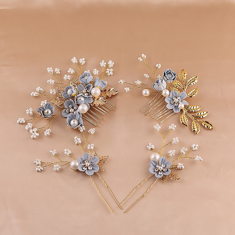 blu fiori dolci piccole perline fiore accessori per capelli pettine per capelli inserto per capelli copricapo da sposa vestito accessori per abiti del 2026 a $13.49 –P4