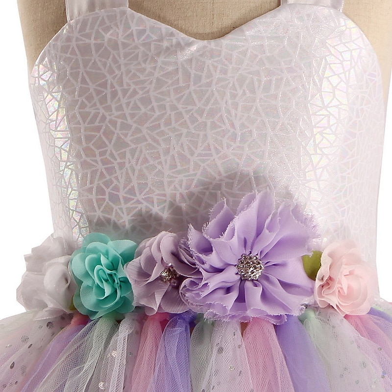 Kids Girls' Dress Mermaid colour Sleeveless Performance Birthday Ruched Mesh Cute Costume Polyester Above Knee Strap Dress A Line Dress Tulle Dress Summer Fall 3-10 Years White Royal Blue Blue 2026 - $30.99 –P10