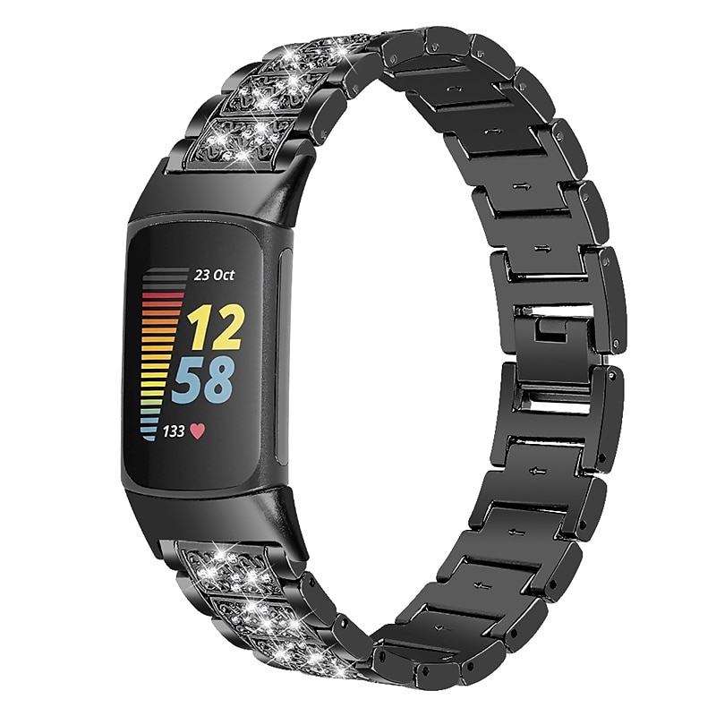 Pulseiras de Relógio para Fitbit Charge 5 Aço Inoxidável Substituição Alça Bling Diamond Pulseira de joias Pulseira de 2025 por $22.99 –P8