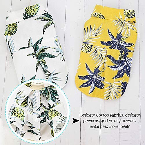Dog Hawaiian Shirt 2 Pieces Puppy Clothes for Small Medium Large Dogs Boy Breathable Coconut Tree Dog T-Shirt Pet Apparel Cat Outfit for Chihuahua Yorkie Costume Clothing (Small, 1) 2025 - $12.99 –P6