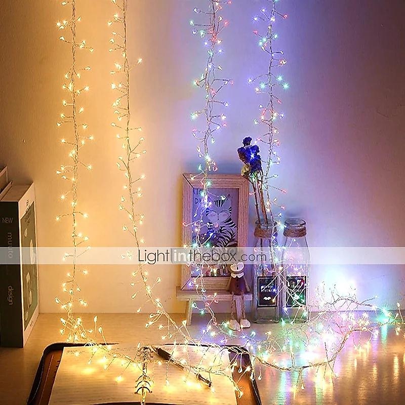 ip65 מחרוזת אור עמיד למים led 5 m 200led חזיז פיות גמיש אור 8 מצבים עץ חג המולד מסיבת בית חג גינה דקור תאורה aa סוללה כוח לבן חם צבעוני אורות 2025 - $19.49 –P11