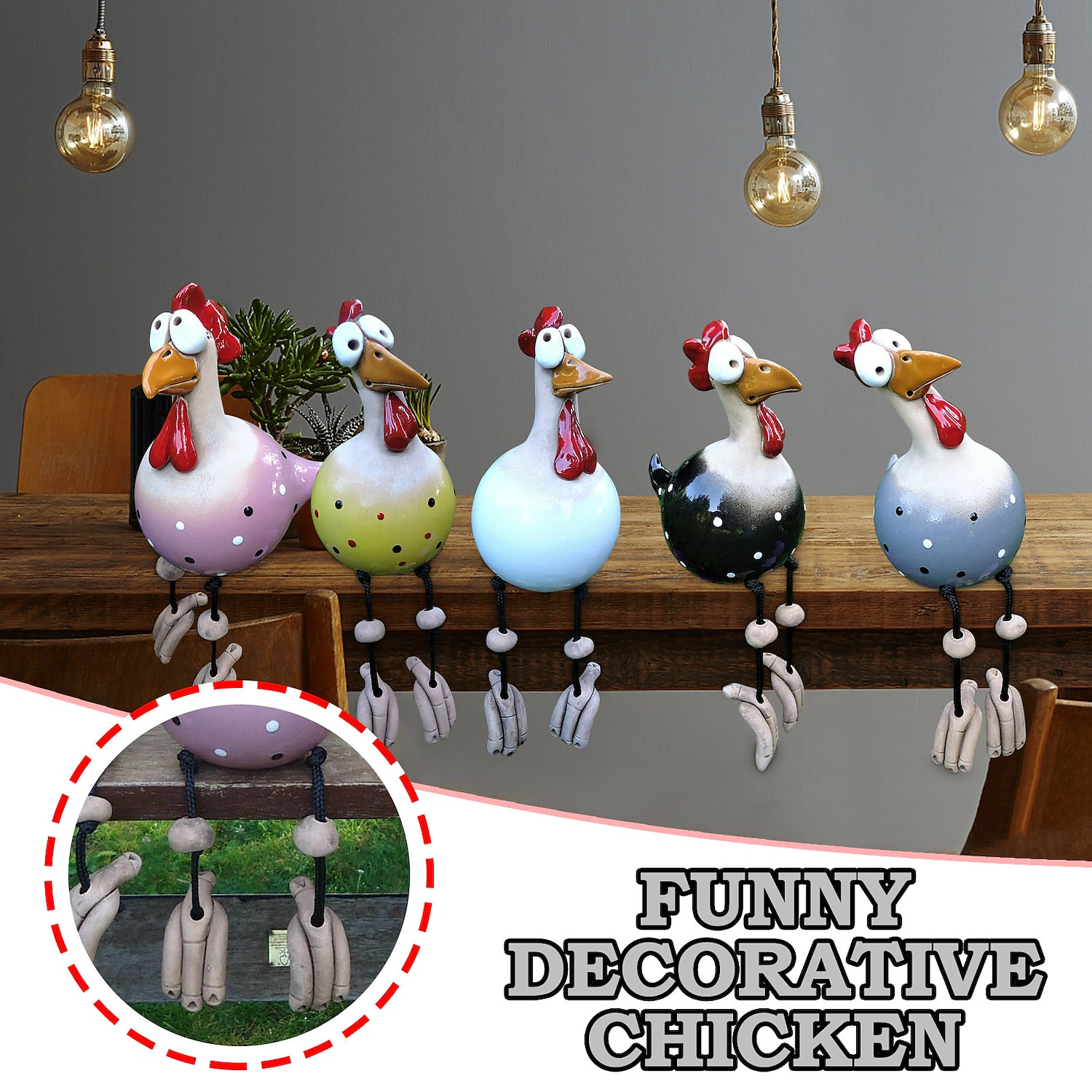 Chicken Garden Decor Statues Sculptures Decoration Home Animal Funny Resin Figurines Garden Plug Pottery Figure Ornaments 2025 - $14.99 –P1