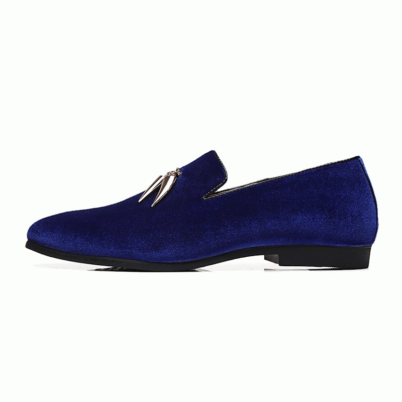 Men's Dress Loafers & Slip-Ons Shoes Plus Size Business British Party & Evening Velvet Shoes Black Red Royal Blue Summer Spring 2025 - $64.99 –P5