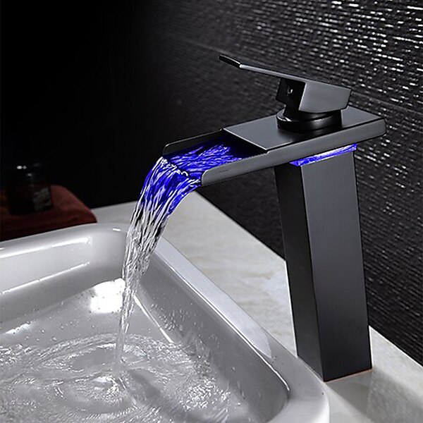 rubinetto da bagno con maniglia singola, rubinetti per vasca da bagno monoforo in bronzo lucidato a olio/cascata/centrale, rubinetto per lavabo in ottone con acqua calda e fredda del 2025 a $129.99 –P3