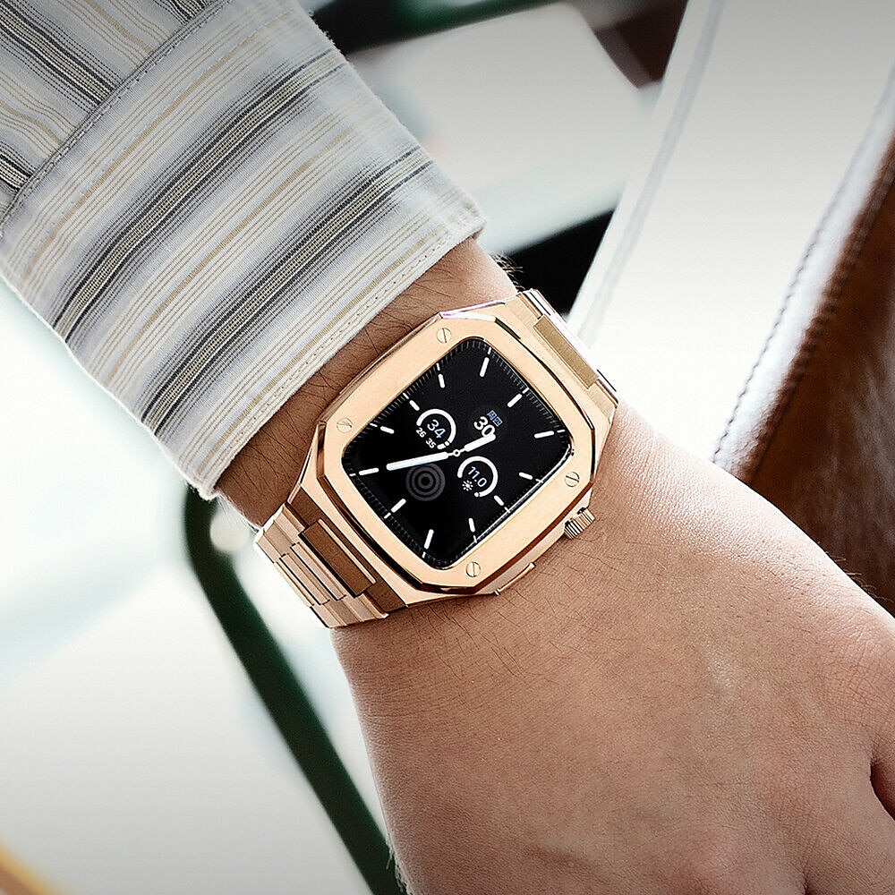 Gliederarmband Kompatibel mit Apple Watch Armband 40mm 41mm 44mm 45 mm mit Fall Herren Schmetterlingsschnalle Edelstahl Ersatzarmband für iwatch Series 9 8 7 6 5 4 SE 2025 - $49.99 –P5
