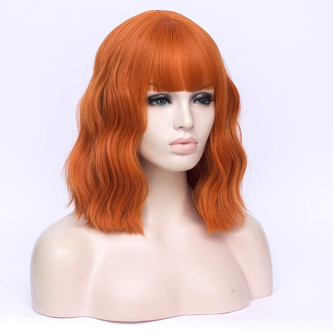 perruque synthétique ondulée bob perruque courte rose cheveux synthétiques femme cosplay party mode bleu violet orange de 2025 ? $20.99 –P6